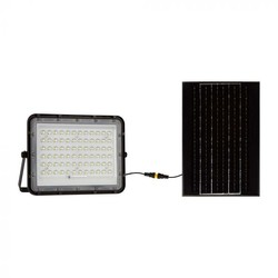 V-Tac 15W Solar strålkastare LED - Svart, inkl. solcell, fjärrkontroll, inbyggt batteri, IP65