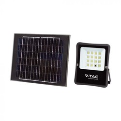 Solcell strålkastare V-Tac 12W Solar strålkastare LED - Svart, inkl. solcell, fjärrkontroll, IP65
