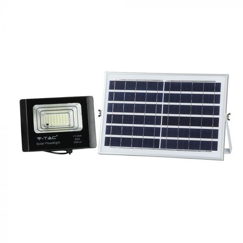 Outlet: V-Tac 12W Solar strålkastare LED - Svart, inkl. solcell, fjärrkontroll, IP65