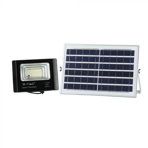 V-Tac 12W Solar strålkastare LED - Svart, inkl. solcell, fjärrkontroll, IP65