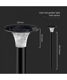 V-Tac 15W Solar trädgårdslampa LED - Svart, Ø25.7 cm, solcell, sensor, IP65