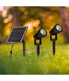 V-Tac 2x1.2W Solar trädgårdslampor LED - Svart, med spjut, IP65