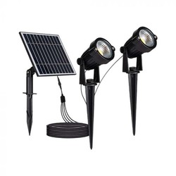 Solcelle Havelamper V-Tac 2x1.2W Solar trädgårdslampor LED - Svart, med spjut, IP65