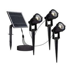 Solcelle Havelamper V-Tac 3x1.2W Solar trädgårdslampor LED - Svart, med spjut, IP65
