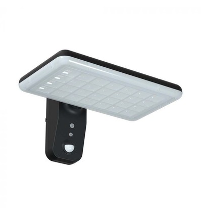 15W Solcells-vägglampa LED - IP65, svart, sensor