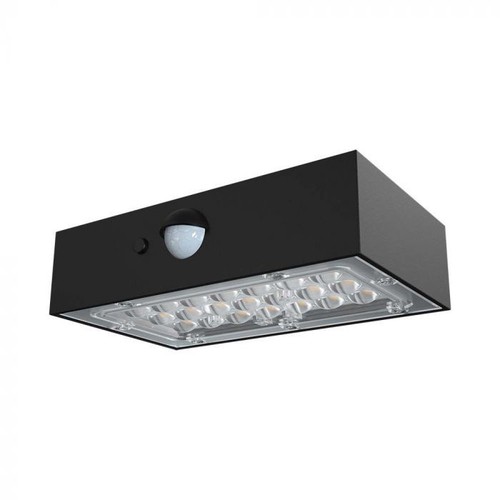 V-Tac 3W Solar vägglampa LED - Svart, sensor, IP65