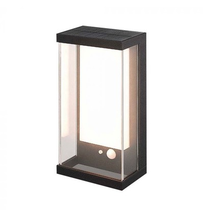 V-Tac 1W Solar vägglampa LED - Svart, sensor, IP54