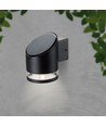 1W Vägglampa LED - IP54, rund, svart, solcell