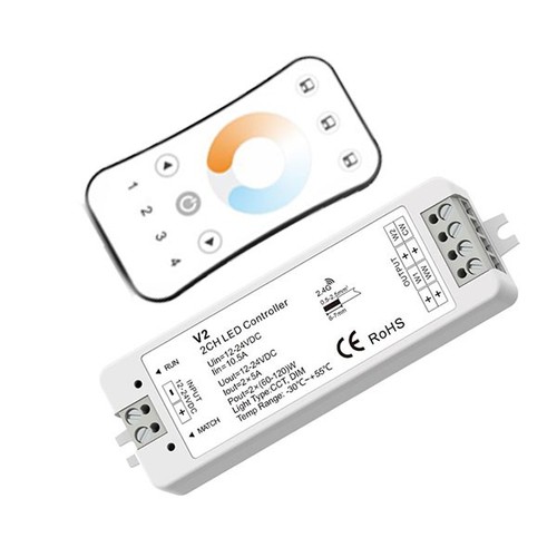 LEDlife rWave CCT controller med fjärrkontroll och hållare - 12V (96W), 24V (192W)