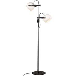 Golvlampor Outlet: Halo Design - D.C golvlampa 2L Ø18 E27, Opal med ek-Svart