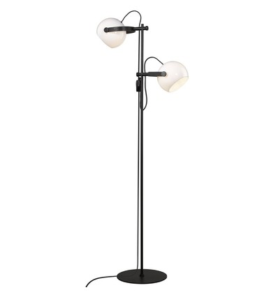 Outlet: Halo Design - D.C golvlampa 2L Ø18 E27, Opal med ek-Svart