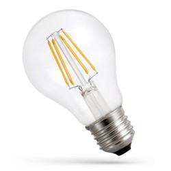 E27 vanliga LED Spectrum 6,8W LED lampa - 213 lm/W, A60, filament, klart glas, E27