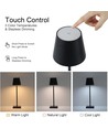 Uppladdningsbar LED bordslampa Inomhus/utomhus - Svart, touch dimbar, CCT, IP54 utomhus bordslampa