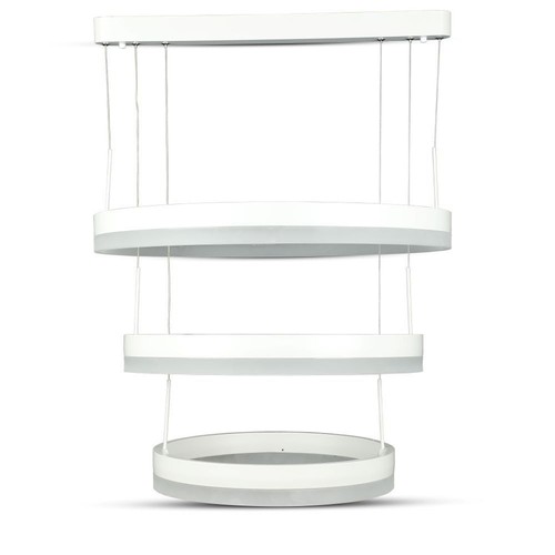 92W dimbar ljuskrona med 3 ringar - Ø60cm, varmvit, mjukt ljus