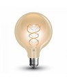 E27 dekorativ LED globelampa - spiral filament, 5W, extra varmvit