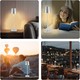 Uppladdningsbar LED bordslampa Inomhus/utomhus - Silver, touch dimbar, CCT, IP54 utomhus bordslampa
