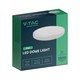 V-Tac 24W LED takarmatur - Ø29,5cm, Höjd: 5,5cm, vit kant, inkl. ljuskälla