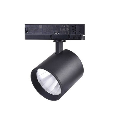30W 3-fas RA90 skenspotlight - 175 lm/W, 38 grader, Svart