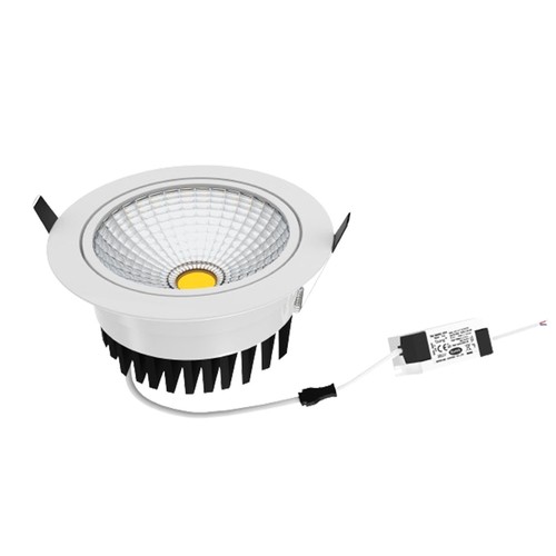 5W COB downlight - Hål: Ø7 cm, Ø8,5 cm, RA80, vit kant, 230V