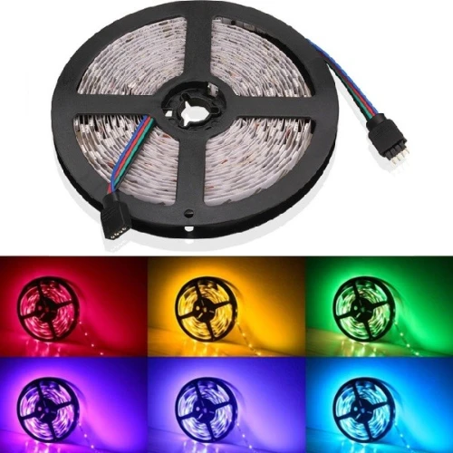 5m 7W/m RGB LED-strip - 12V DC, IP20, 60 LED per meter