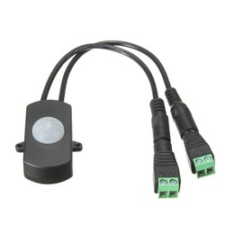 Enkeltfärgad tillbehör PIR-Sensor till LED strip - 12V (60W), 24V (120W), med skruvklämmor
