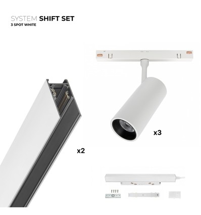 Spectrum SHIFT 3x spot set - 2 meter komplett + spots, Vit