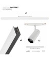 SHIFT 2x spot + skensystem-set - 2 meter komplett + spots och grundbelysning, Vit