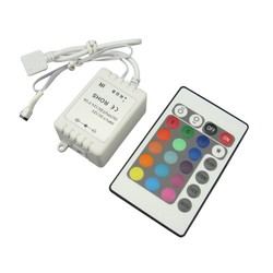 12V RGB RGB kontroller med fjärrkontroll - 12V (72W), 24V (144W), infraröd