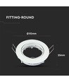 Downlight kit utan ljuskälla - Hål: Ø7,4 cm, Mål: Ø8,2 cm, Vit, välj MR16 eller GU10 sockel