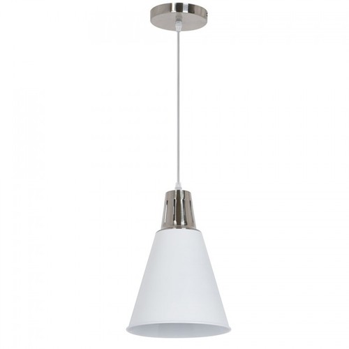 V-Tac modern pendellampa - Krom + vit sandblästrad, Ø22 cm, E27