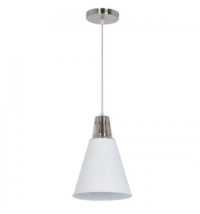 V-Tac modern pendellampa - Krom + vit sandblästrad, Ø22 cm, E27