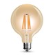E27 8W dimbar LED globelampa - Ø12,5 cm, Koltråd, extra varmvit