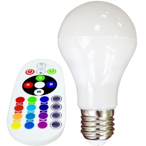 V-Tac 6W RGB LED lampa - Med RF fjärrkontroll, E27