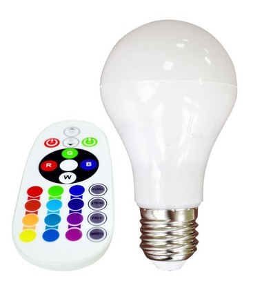 V-Tac 6W RGB LED lampa - Med RF fjärrkontroll, E27
