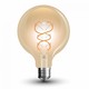 E27 5W LED globelampa - Ø12,5cm, Koltråd, extra varmvit