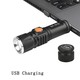 Kraftig LED ficklampa med zoom - Upp till 1000 lumen, USB ladding, svart
