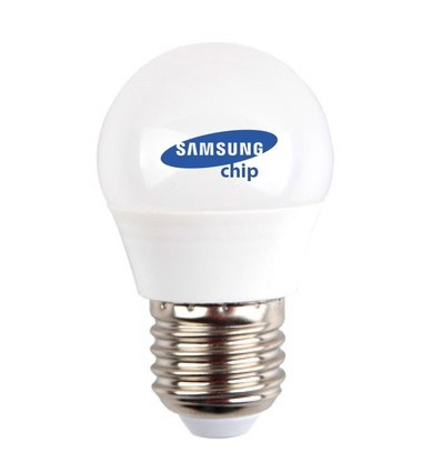 E27 4,5W LED klotlampa - G45, Samsung LED chip