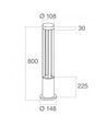 V-Tac 10W LED trädgårdarmatur - Vit, 80 cm, IP65, 230V