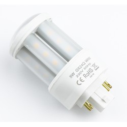 G24Q (4 ben) Lagertömning: LEDlife GX24Q LED lampa - 5W, 360°, matt glas
