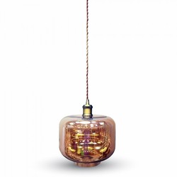 LED takpendel Lagertömning: V-Tac pendellampa - Brunt glas, rund, E27