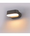 6W LED vägglampa - IP65 utomhus, oval, grå, roterbar 350 grader, inkl. ljuskälla