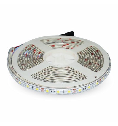 5m 11W/m stänkskyddad LED-strip - 12V DC, IP65, 60 LED per meter