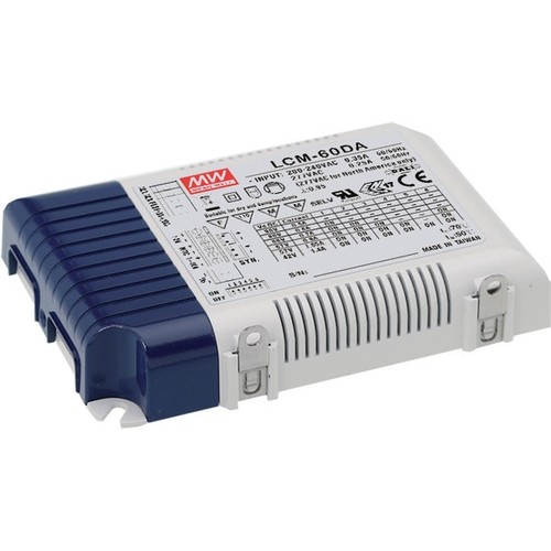 Meanwell 60W / 350-1400mA dimbar LCM-60DA drivdon för LED-panel - Dali interface + push dim, passar våra 45W LED-paneler