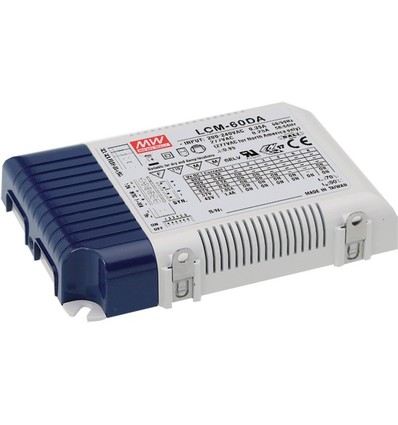Meanwell 60W / 350-1400mA dimbar LCM-60DA driver för LED-panel - Dali + push dim