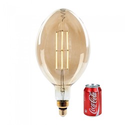 Outlet Outlet: V-Tac 8W LED jätte globlampa - Filament, Ø18 cm, dimbar, extra varmvitt, 2000K, E27