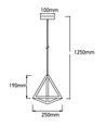 V-Tac geometrisk pendellampa - Guld färg, pyramid, E27