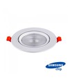 V-Tac 20W LED downlight - Hål: Ø14,5 cm, Mål: Ø17 cm, 3 cm hög, Samsung LED chip, 230V