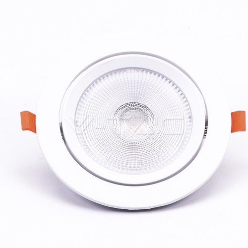 V-Tac 20W LED downlight - Hål: Ø14,5 cm, Mål: Ø17 cm, 3 cm hög, Samsung LED chip, 230V