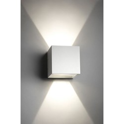 Vägglampor V-Tac 5W LED vit vägglampa - Kvadrat, justerbar spridning, IP65 utomhusbruk, 230V, inkl. ljuskälla