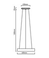 V-Tac 30W LED ljuskrona - Vit, mjukt ljus, dimbar, varmvitt, inkl. ljuskälla